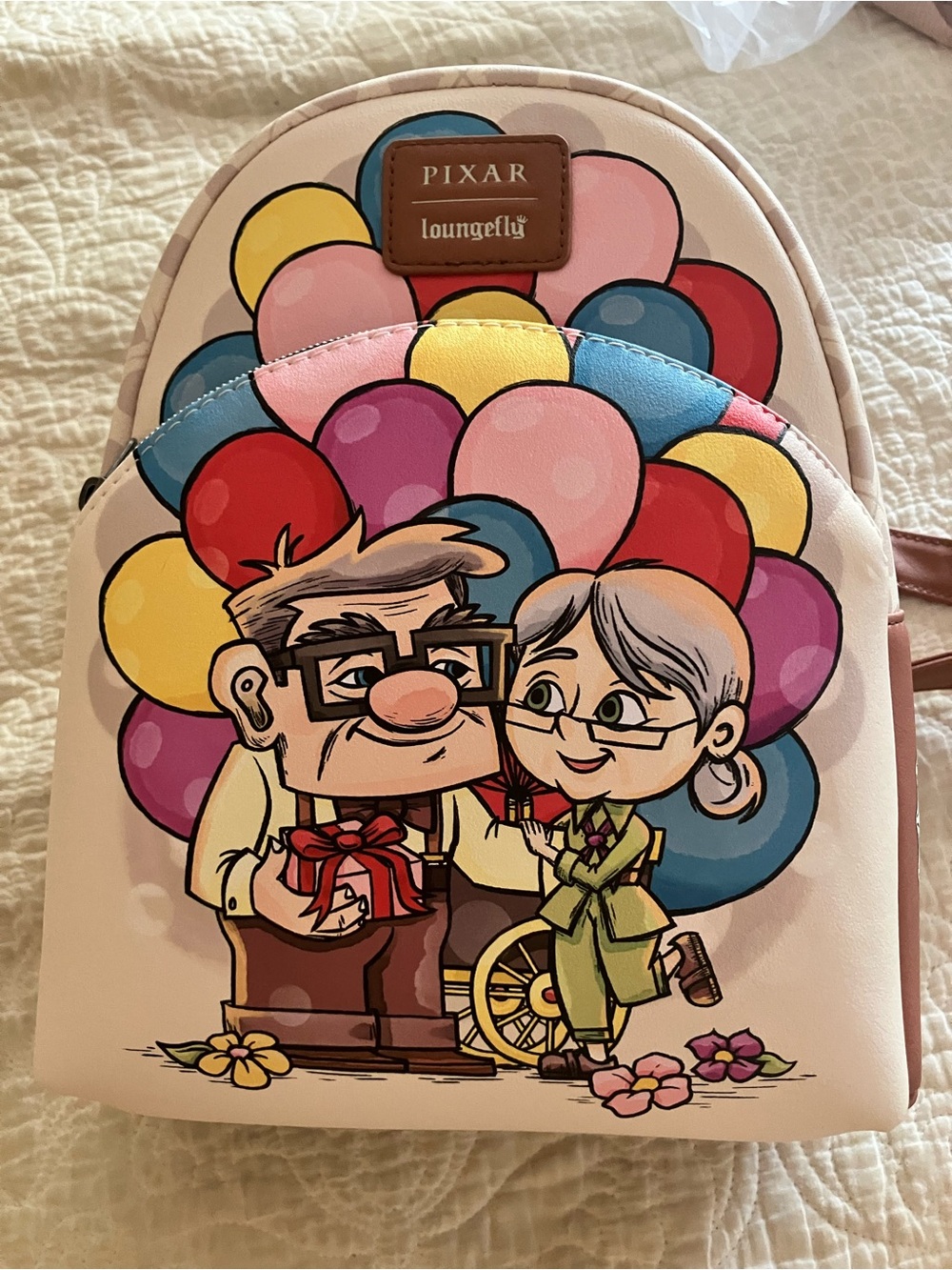 Loungefly Pixar Up-inspired Balloon Mini Backpack in Pink and Multicolor NWT